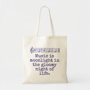 Music Is Moonlight - Music Quote  Tote Bag