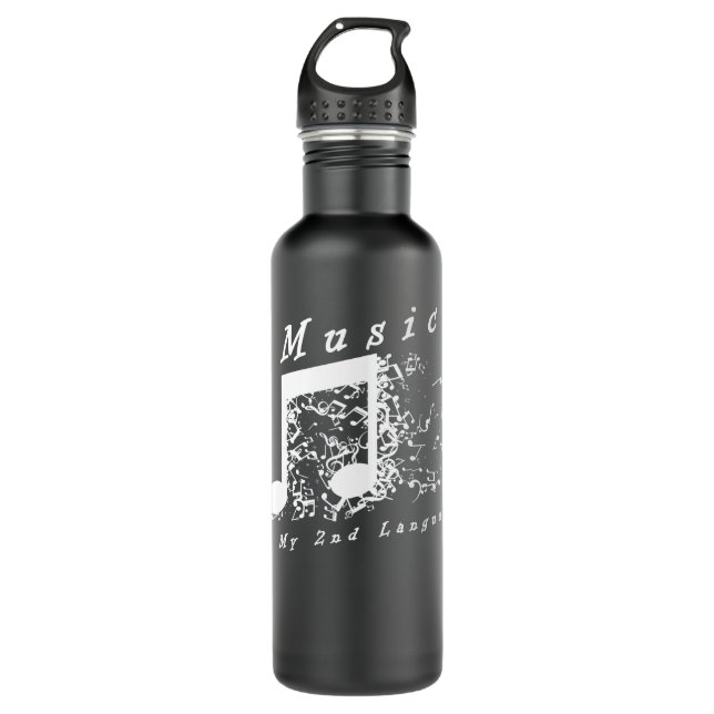 Music Is My 2nd Language 138 musician 710 Ml Water Bottle (Front)