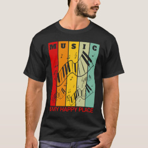 Music is My Happy Place Music  Artist Keyboards Pi T-Shirt