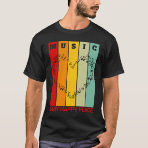 Music is My Happy Place Valentine Musician  Singer T-Shirt