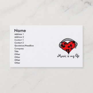 Music is my life-business card Template