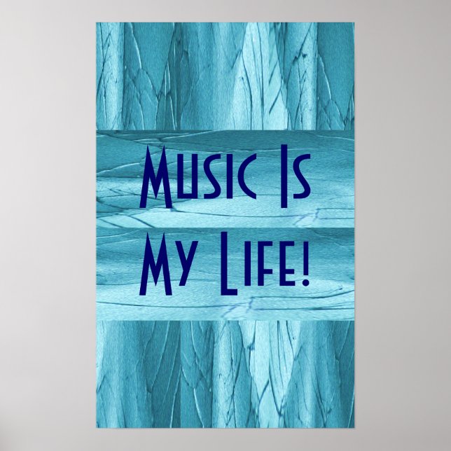 Music Is My Life In Blue Chrome II Poster (Front)