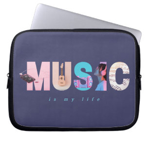 Music Is My Life Retro Y2K Tech Gamer Purple Laptop Sleeve