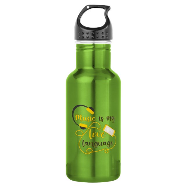 Music is my love language romantic phrase 532 ml water bottle (Front)
