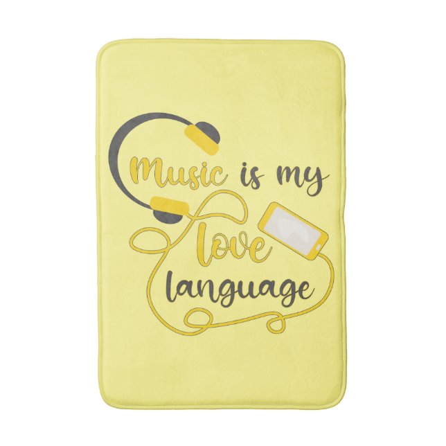 Music is my love language romantic phrase bath mat (Front Vertical)