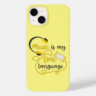 Music is my love language romantic phrase Case-Mate iPhone 14 case