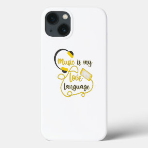 Music is my love language romantic phrase iPhone 13 case