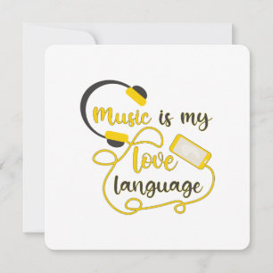 Music is my love language romantic phrase holiday card