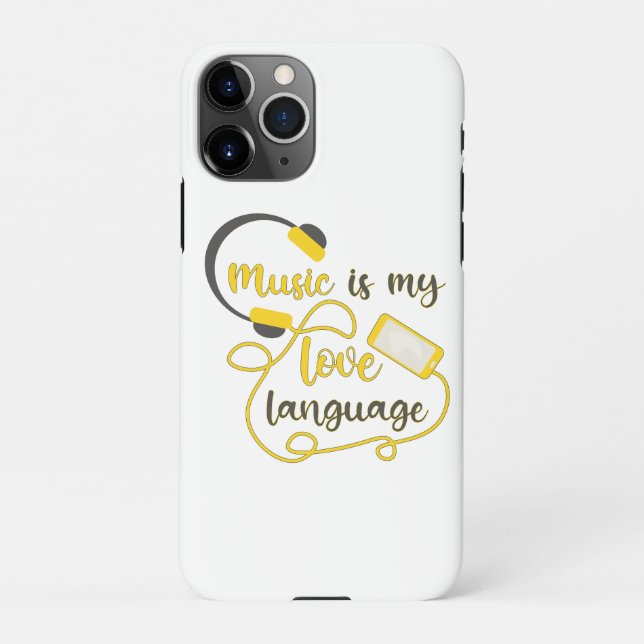 Music is my love language romantic phrase iPhone case (Back)
