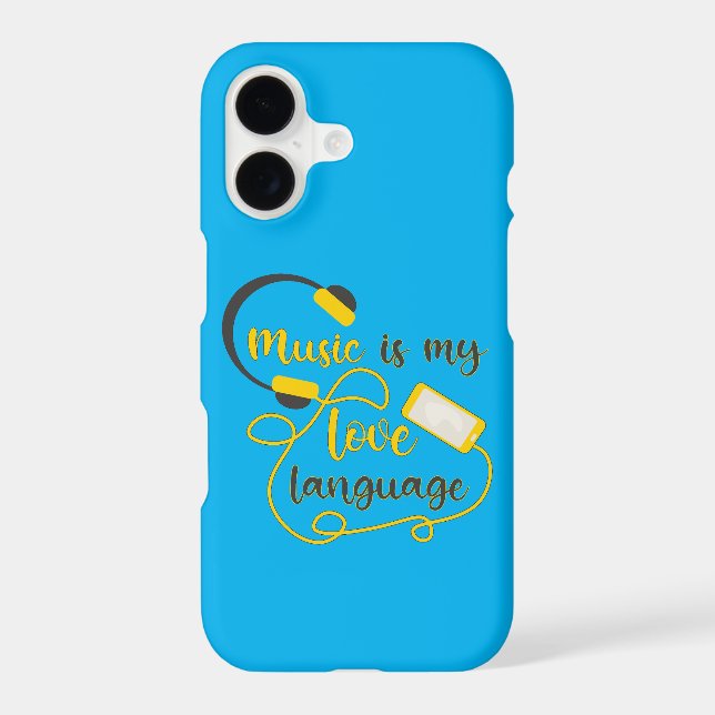 Music is my love language romantic phrase iPhone case (Back)