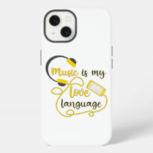 Music is my love language romantic phrase iPhone 13 case