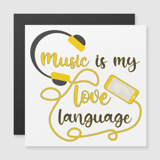 Music is my love language romantic phrase magnetic invitation (Front/Back)
