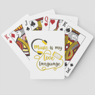Music is my love language romantic phrase playing cards