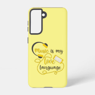 Music is my love language romantic phrase samsung galaxy case