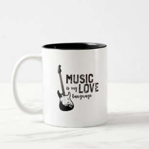 music is my love language, Two-Tone coffee mug
