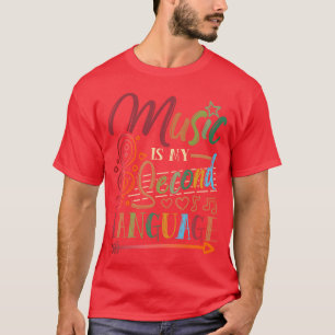 Music Is My Second Languageee Cool Design Music gi T-Shirt