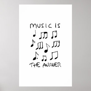 Music is my Therapy Drawing Print Poster