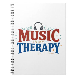 Music Is My Therapy Funny Music Lover Headphones D Notebook