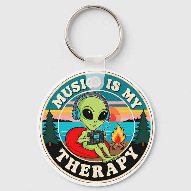 Music is my therapy keychain (Front)