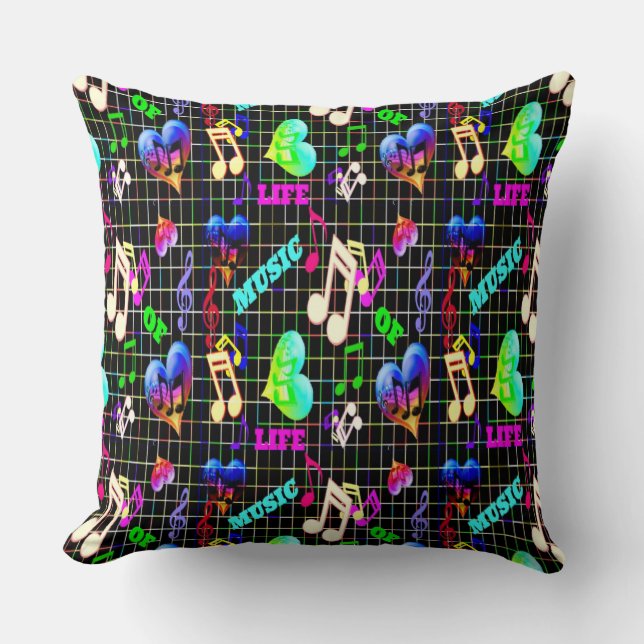 Music Is My Thing Throw Pillow (Front)