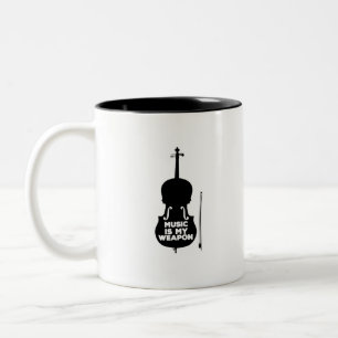 Music is My Weapon Two-Tone Coffee Mug