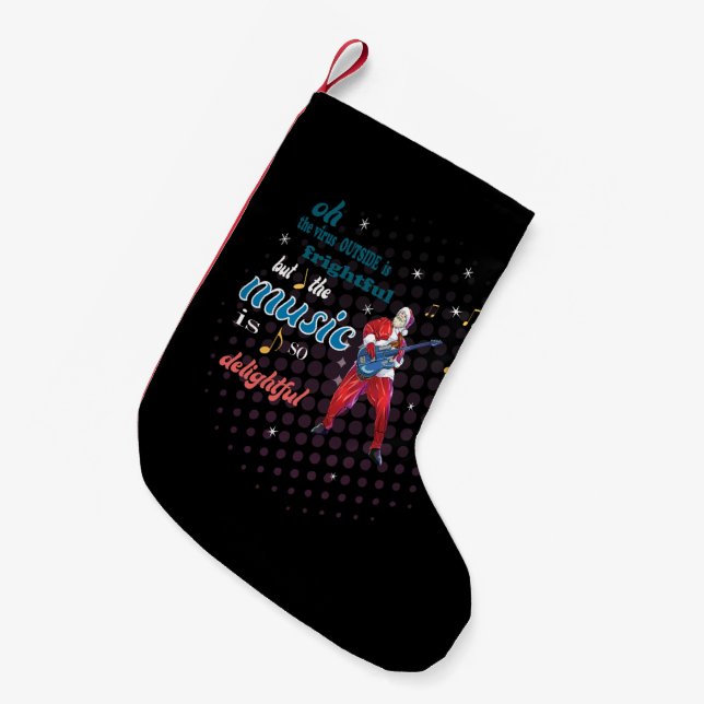 Music Is So Delightful Small Christmas Stocking (Front (Hanging))