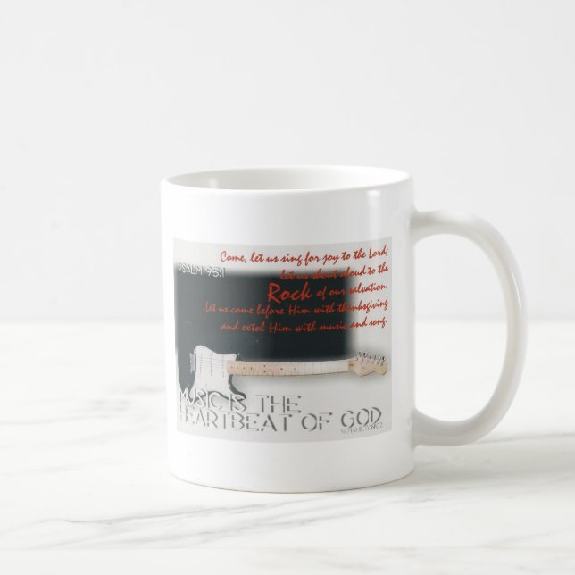 Music is the heartbeat of God guitar mug (Right)