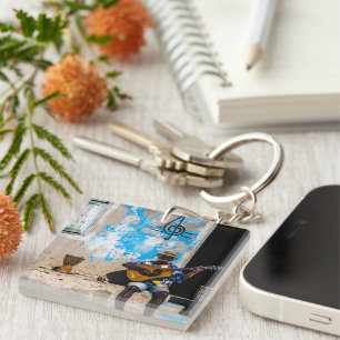 Music is the medicine of the mind keychain