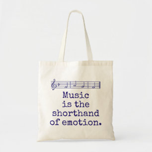 Music Is The Shorthand - Music Quote Tote Bag