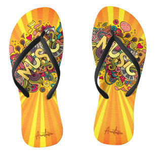MUSIC is the strongest form of Magic beach Flip Flops