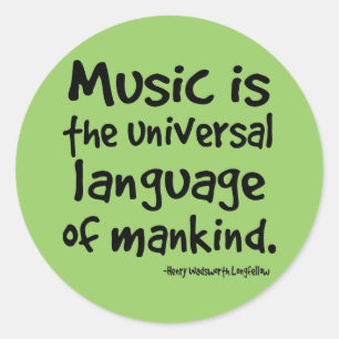 Music Is The Universal Language Of Mankind Gift Classic Round Sticker