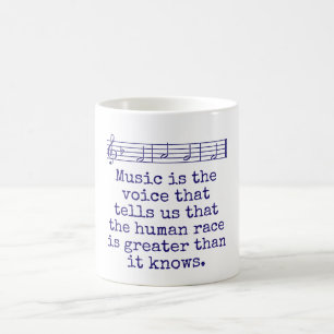 Music Is The Voice That Tells - Music Quote Coffee Mug