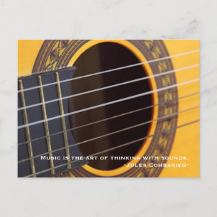 Music is thinking with sound Guitar Postcard