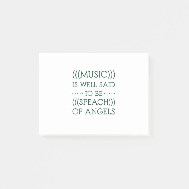 Music Is Well Said To Be Of Angels Post-it Notes (Front)