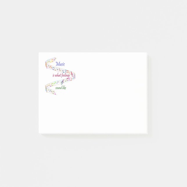 Music is what Feelings Sound Like Inspirational Post-it Notes (Front)