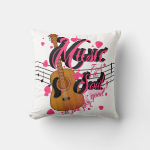 Music, It Feels Good Throw Pillow