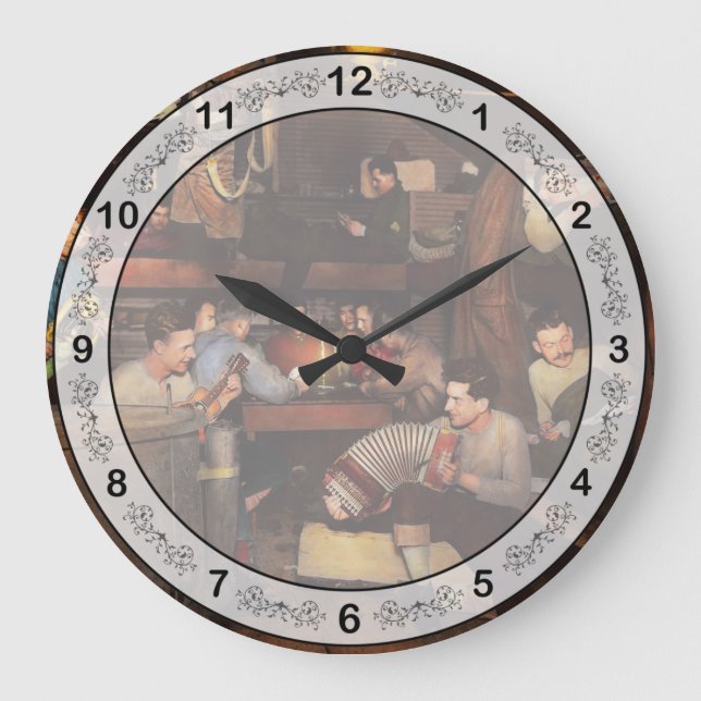 Music - Jam Session 1918 Large Clock (Front)