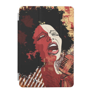 Music Jazz - afro american jazz singer on grunge b iPad Mini Cover