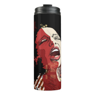 Music Jazz - afro american jazz singer on grunge b Thermal Tumbler