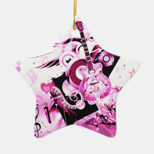 Music Journey,Pink_ Ceramic Ornament