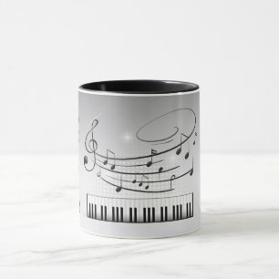 Music Keyboard And Notes Mug