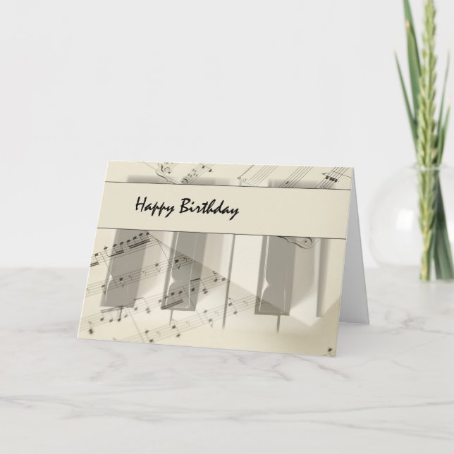 Music Keyboard Birthday Card (Front)