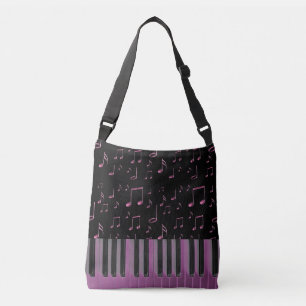 music keyboard dark pink crossbody bag