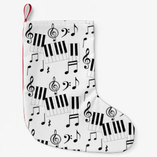 Music Keyboard Piano Note Rest Treble Clef Small Christmas Stocking