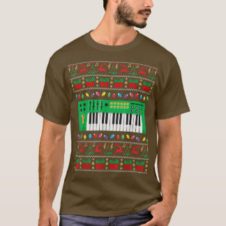 Music Keyboard Ugly Christmas Sweater Xmas Lights 