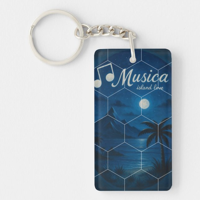Music Keychain, Island Vibes Keychain (Front)