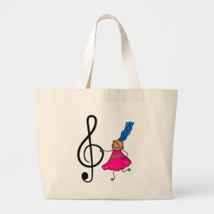 Music Kid Large Tote Bag