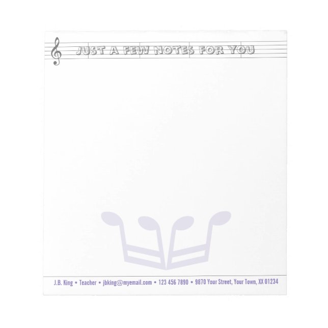 Music King Notepad (Front)
