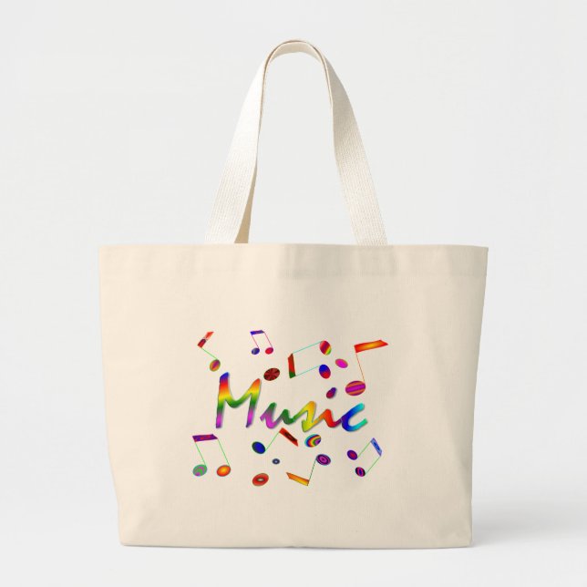 Music Large Tote Bag (Front)