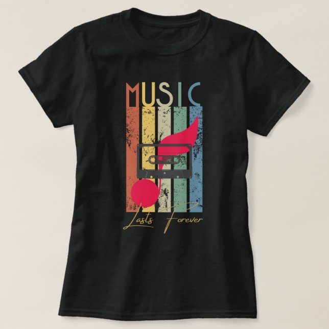 Music Lasts Forever Women's Vintage T-Shirt (Design Front)
